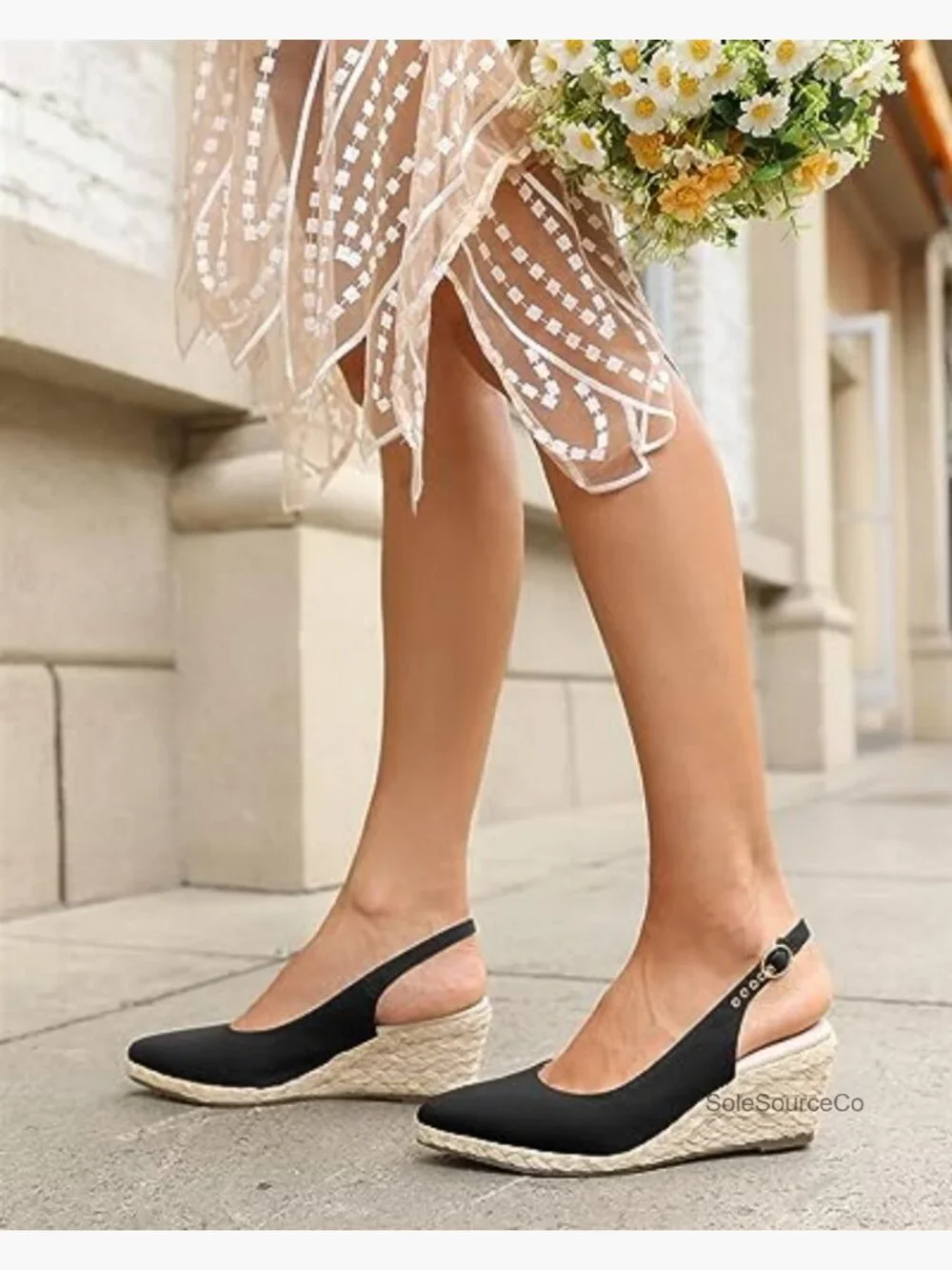 Women's Closed Toe Wedge Sandals Espadrilles Slingback Buckle Strap Summer Shoes